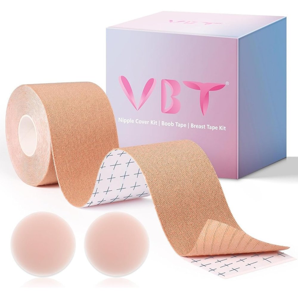 2 Pcs Women Silicone Breast Reusable Adhesive Body Tape